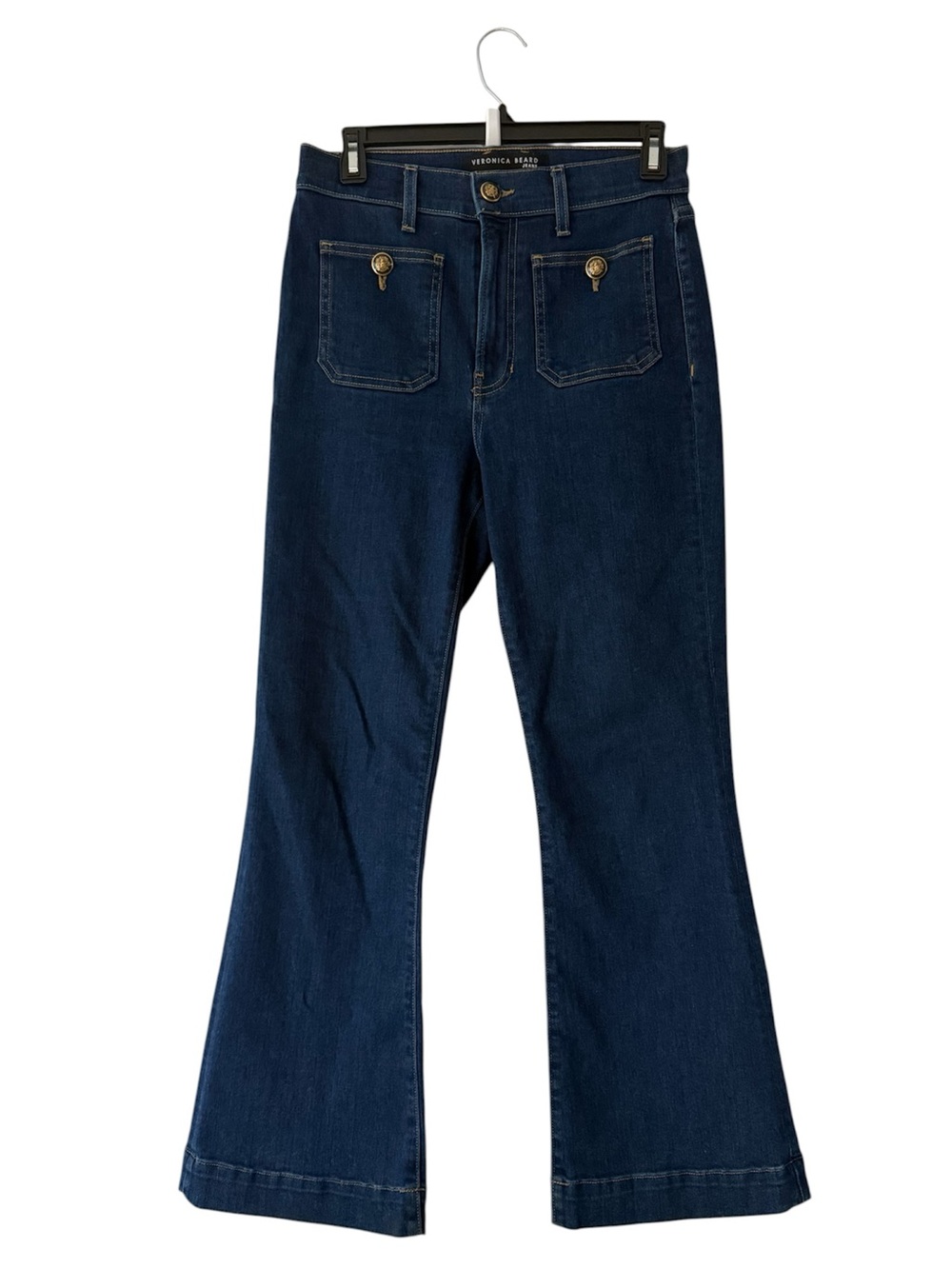 Veronica Beard NWOT High Rise Ankle Flare Jeans with Patch Pockets $298 Retail
